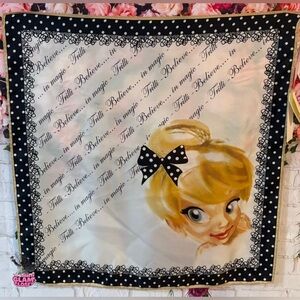 Kids monnalisa Italian Polka Dot Tinkerbell Scarf✨🎀